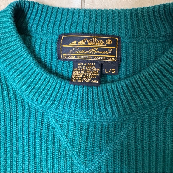 2000s Vintage Turquoise Eddie bauer Crewneck - Picture 2 of 6